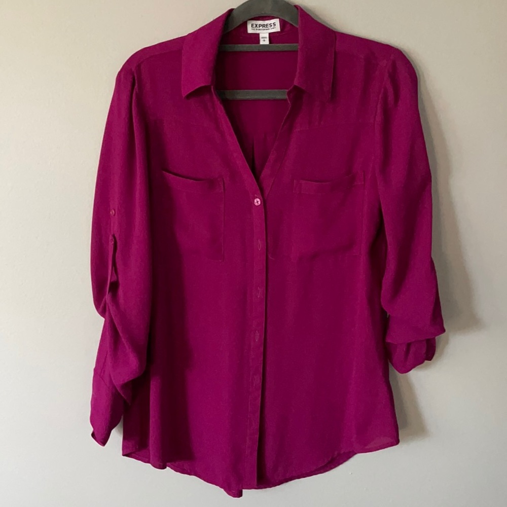 EXPRESS TWO POCKET PORTOFINO SHIRT-Maroon/purple
